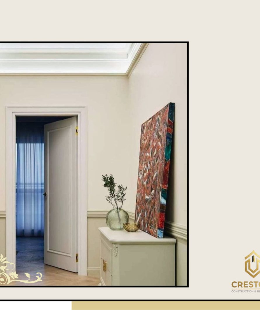 PU crown moulding hallway